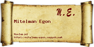 Mitelman Egon névjegykártya